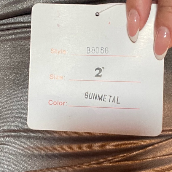 Jovani Midi Dress Gray - Picture 6 of 6